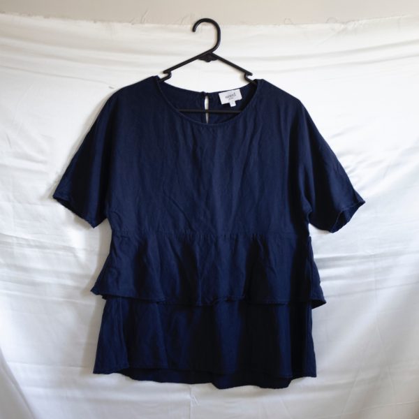 Navy Frill Shirt