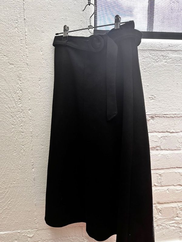 Tie Front Black Skirt